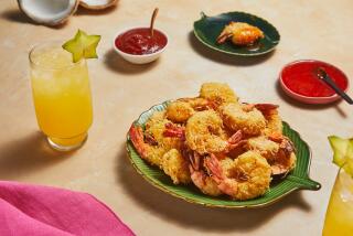 EL SEGUNDO, CA - Thursday, July 27, 2023: Fried shrimp, made at the LA Times Test Kitchen in El Segundo. (Kell Lorenz / For The Times)