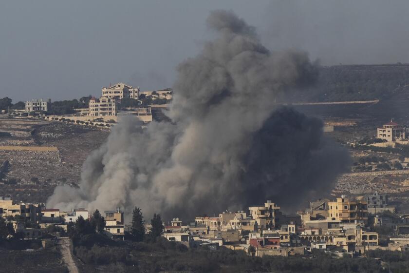 Smoke rises following an Israeli bombardment in southern Lebanon as seen from northern Israel, Thursday, Oct. 3, 2024. (AP Photo/Baz Ratner)