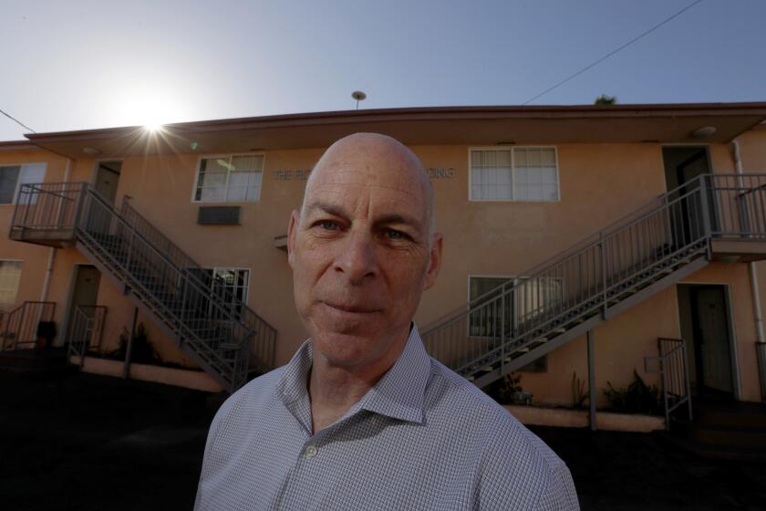 LOS ANGELES, CALIF. - JAN. 26, 2018. Tod Lipka, president of Step Up On Second, has been converting motels like this one in Hollywood into permanent supportive housing for homeless people. (Luis Sinco/Los Angeles Times)